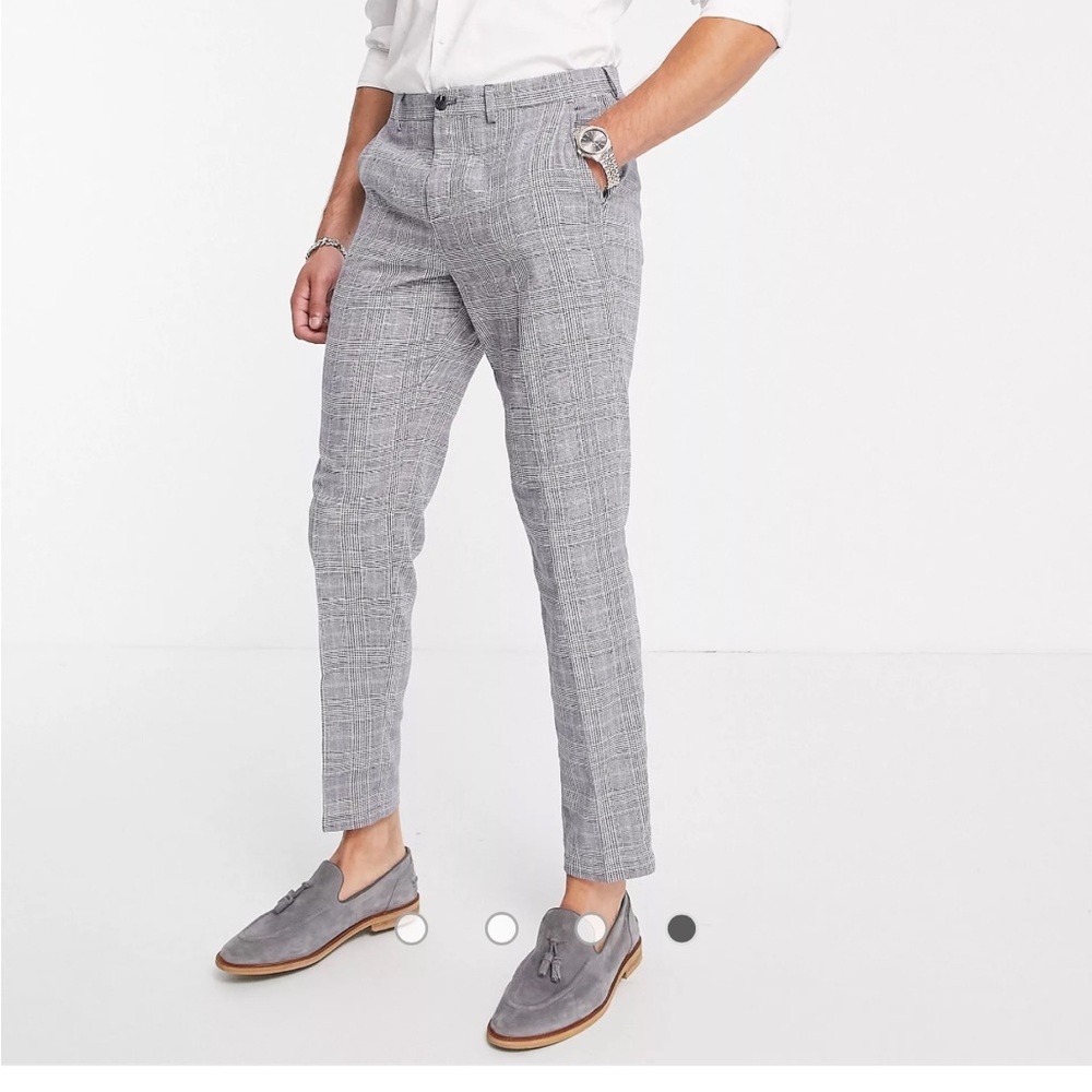 ASOS super skinny plaid linen pant
